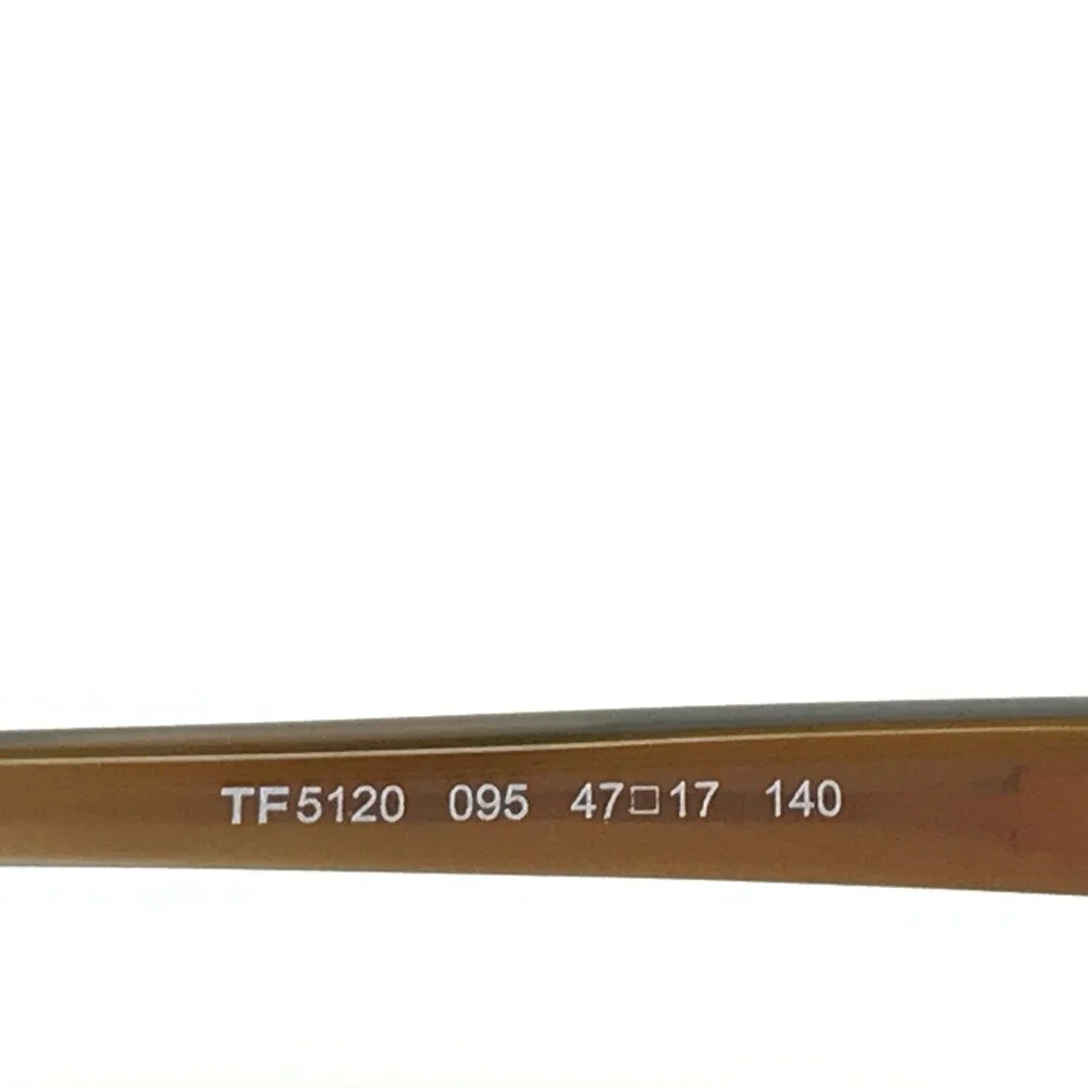 Tom Ford Eyeglasses Frames TF5120 095 Dark Clear Brown Round Full Rim 47-17-140